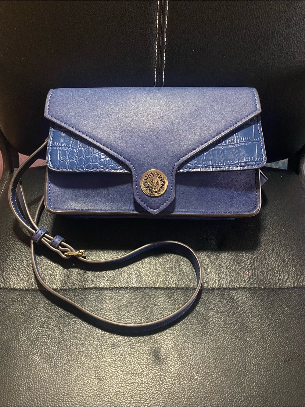 Anne Klein Blue Crossbody Envelope Style Shoulder Bag
